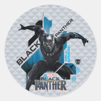 Black Panther | High-Tech Character Graphic Classic Round Sticker
