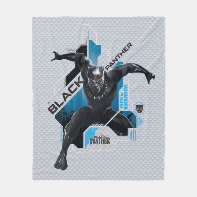 Black Panther | High-Tech Character Graphic Fleece Blanket (Front)