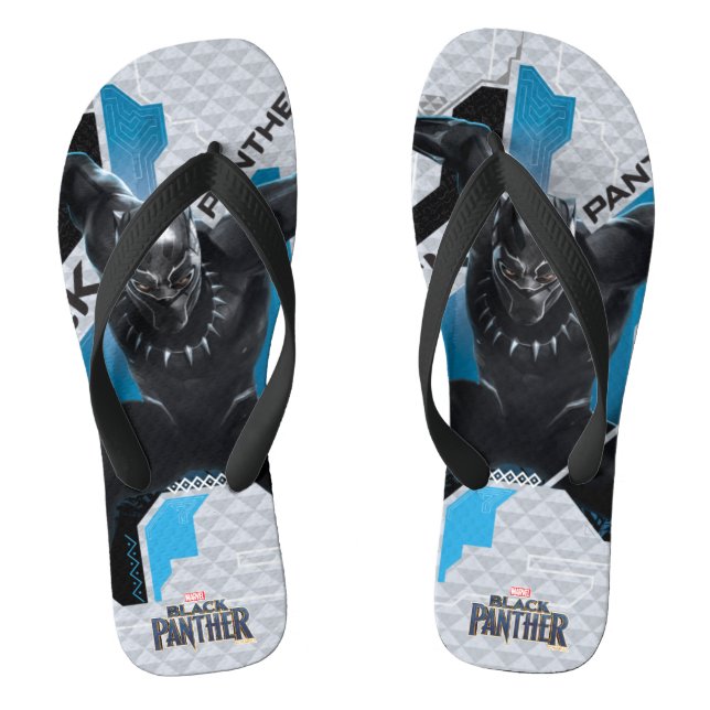 Black Panther | High-Tech Character Graphic Flip Flops (Footbed)