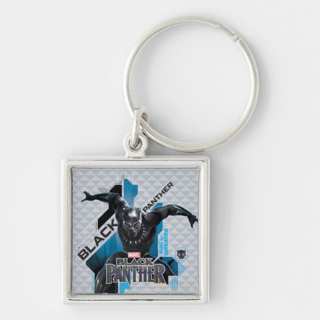 Black Panther | High-Tech Character Graphic Keychain (Front)