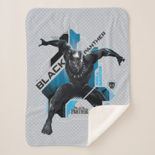 Black Panther   High-Tech Character Graphic Sherpa Blanket