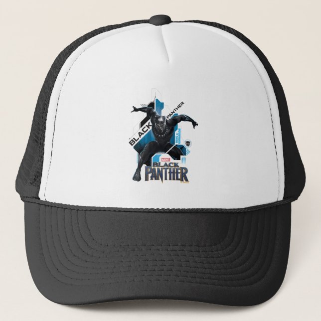 Black Panther | High-Tech Character Graphic Trucker Hat (Front)