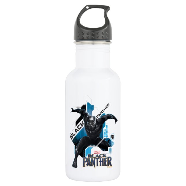 Black Panther | High-Tech Character Graphic Water Bottle (Front)