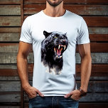 Black Panther Huge Sharp Fangs Father&#39;s Day T-shirt at Zazzle
