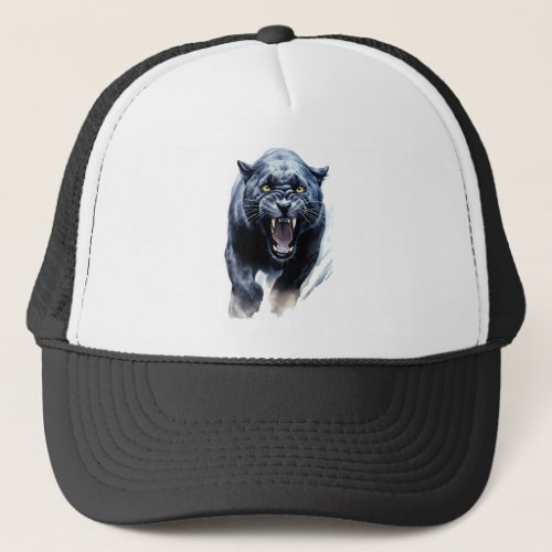 Black Panther Huge Sharp Fangs Fathers Day  Trucker Hat