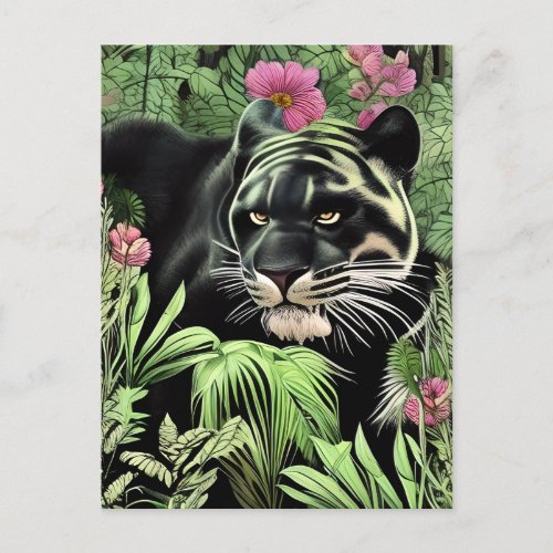 Black Panther Hyper Realistic Graphic Postcard