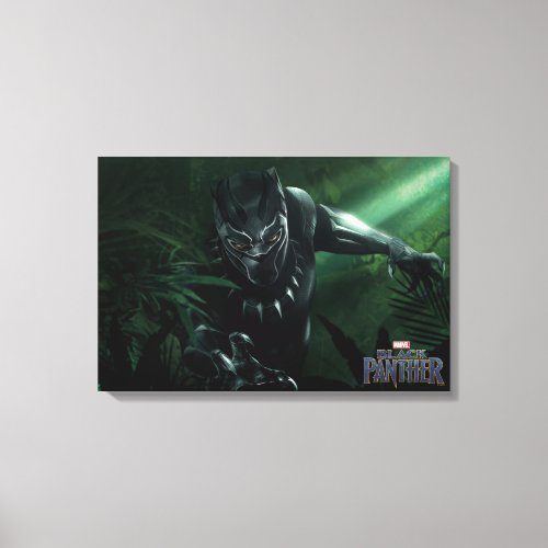 Black Panther  In The Jungle Canvas Print