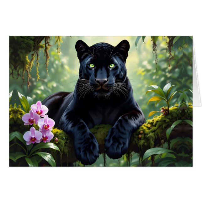 Black Panther in The Jungle Cards (Front Horizontal)