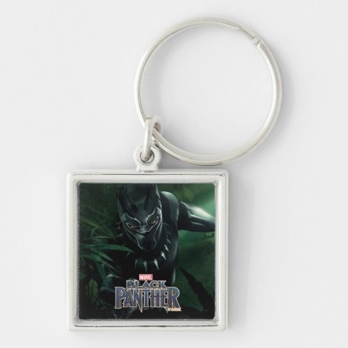 Black Panther  In The Jungle Keychain