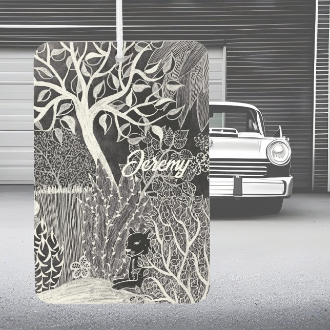 Black panther in the jungle - pencil drawing     air freshener (Creator Uploaded)