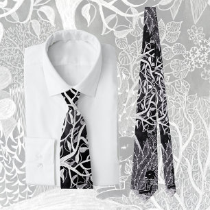 Black panther in the jungle - pencil drawing     neck tie