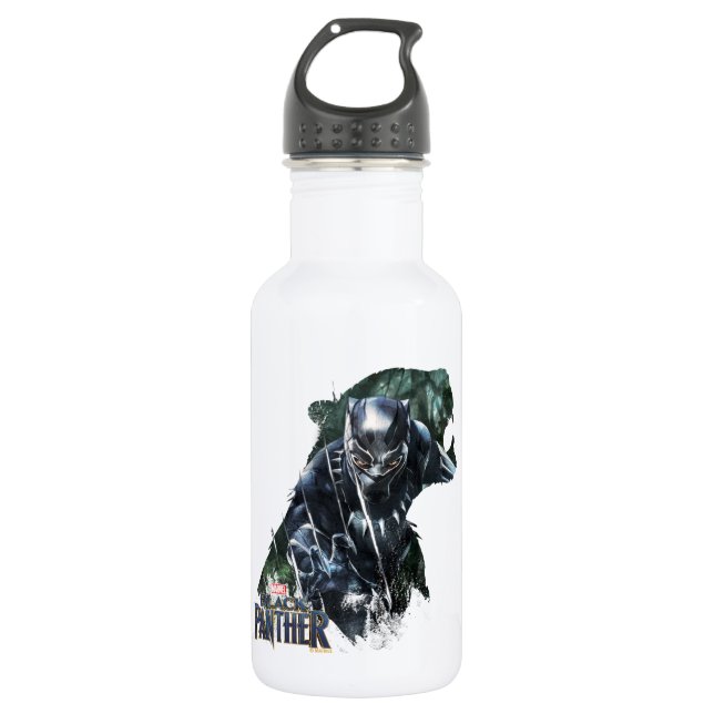 Black Panther | In The Jungle Stainless Steel Water Bottle (Front)