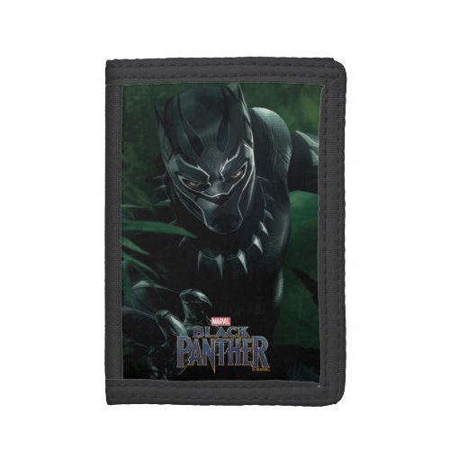 Black Panther  In The Jungle Trifold Wallet
