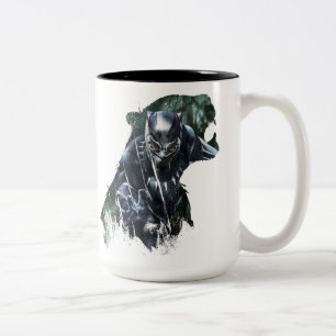 Black Panther In The Jungle Two-Tone Coffee Mug