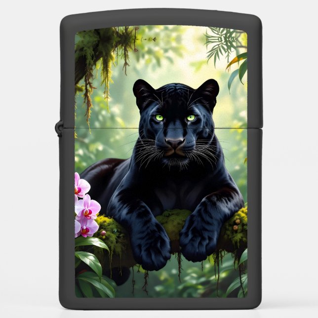 Black Panther in the Jungle Zippo Lighter (Front)