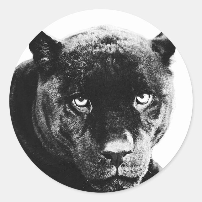 Black Panther Jaguar Classic Round Sticker (Front)