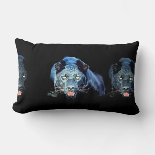 Black Panther Jaguar Eyes Lumbar Pillow