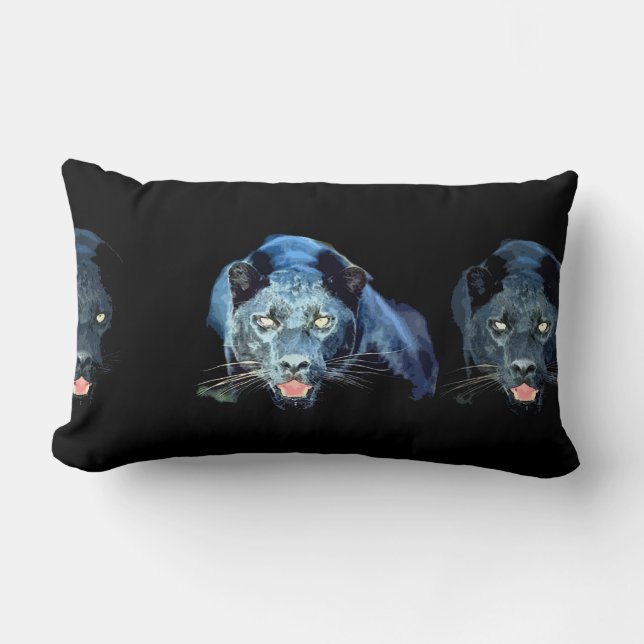 Black Panther Jaguar Eyes Lumbar Pillow (Front)