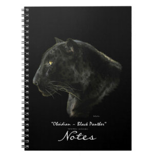 Black Panther Jaguar Leopard Wildlife Art Notebook