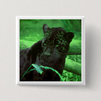 Black Panther Jaquar on Green Button