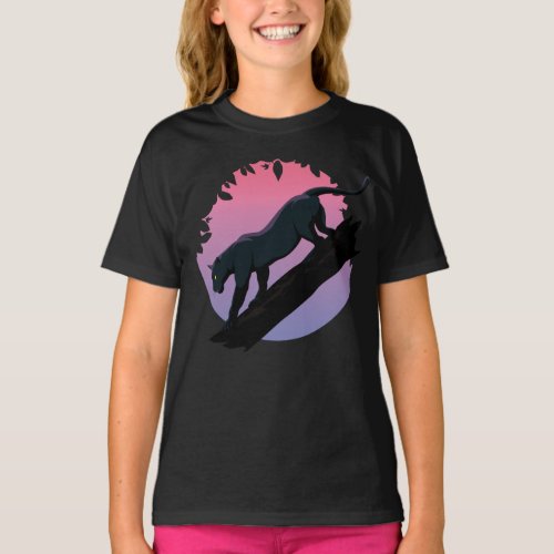 Black Panther Jungle Animal Kids T_Shirt