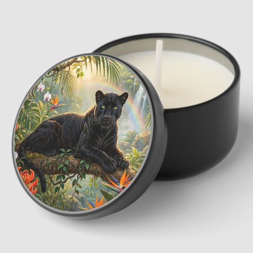 Black Panther Kenya Jungle Flowers Waterfall Mini Candle Favors