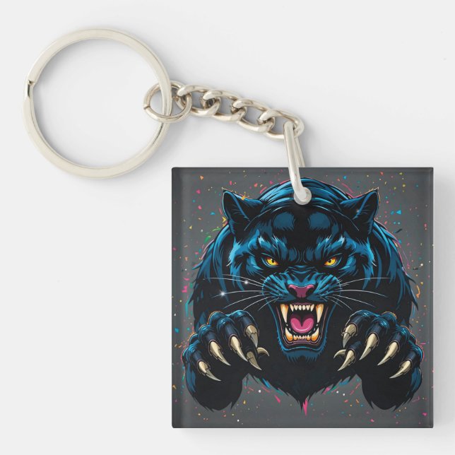 Black panther keychain (Front)