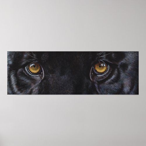 Black panther leopard eyes poster