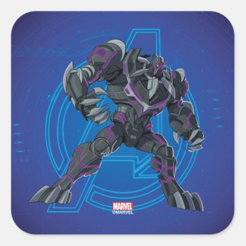 Black Panther Mech Suit Square Sticker