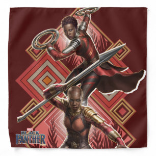 Black Panther Nakia & Okoye Wakandan Graphic Bandana