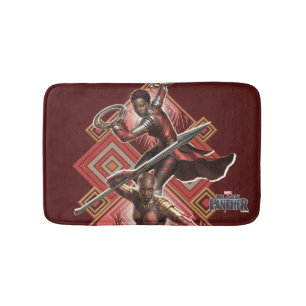 Black Panther   Nakia & Okoye Wakandan Graphic Bathroom Mat