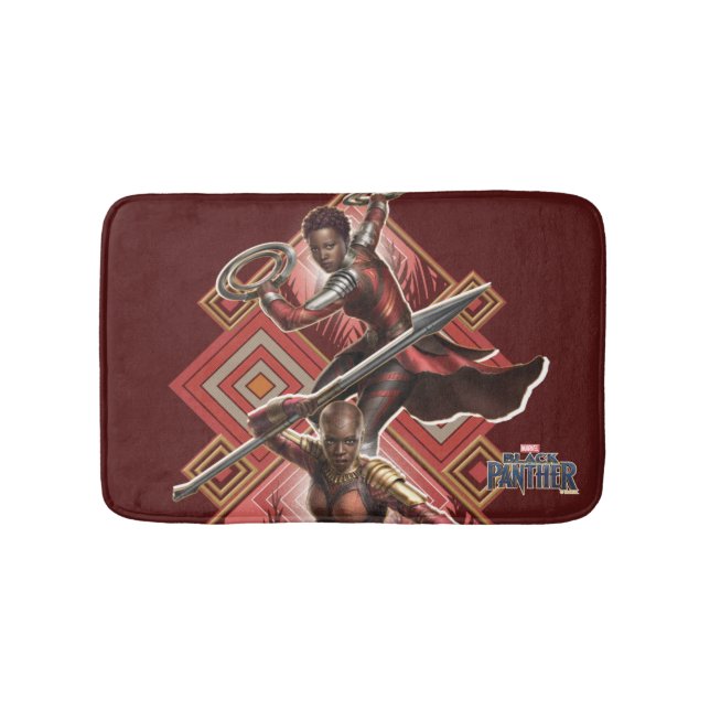 Black Panther | Nakia & Okoye Wakandan Graphic Bathroom Mat (Front)
