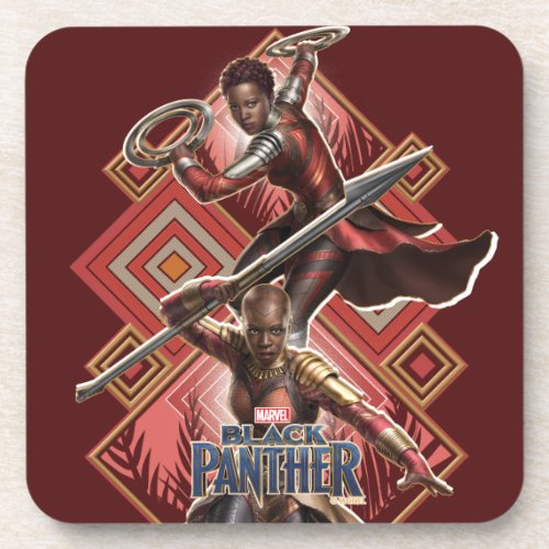 Black Panther  Nakia  Okoye Wakandan Graphic Beverage Coaster