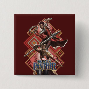 Black Panther   Nakia & Okoye Wakandan Graphic Button