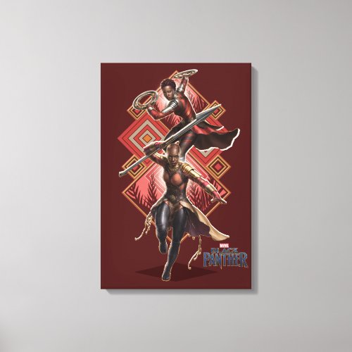 Black Panther  Nakia  Okoye Wakandan Graphic Canvas Print