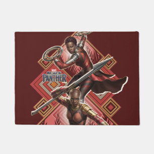 Black Panther   Nakia & Okoye Wakandan Graphic Doormat