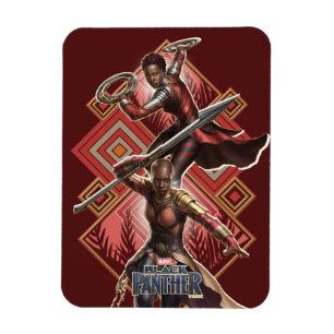 Black Panther Nakia & Okoye Wakandan Graphic Magnet