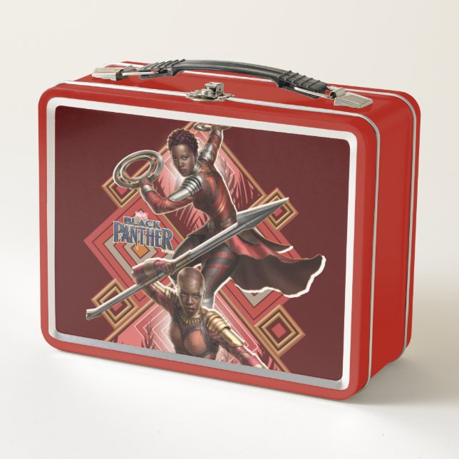 Black Panther | Nakia & Okoye Wakandan Graphic Metal Lunch Box (Front)
