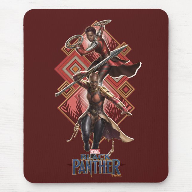 Black Panther | Nakia & Okoye Wakandan Graphic Mouse Pad (Front)