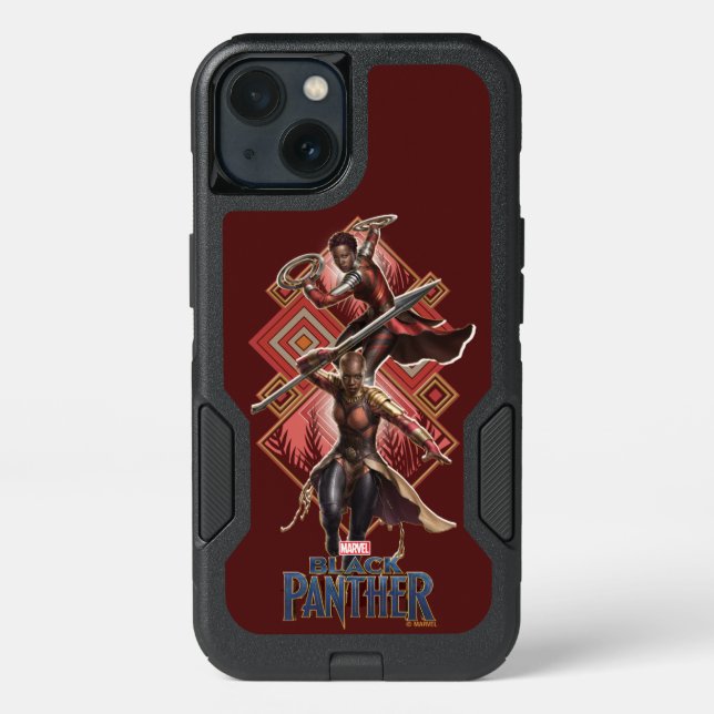 Black Panther | Nakia & Okoye Wakandan Graphic Otterbox iPhone Case (Back)