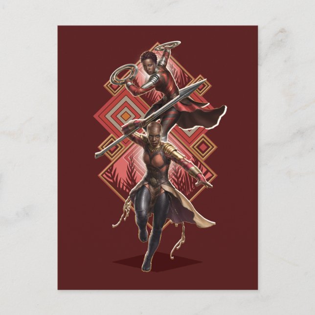 Black Panther | Nakia & Okoye Wakandan Graphic Postcard (Front)