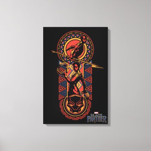 Black Panther  Okoye  Nakia Wakandan Panel Canvas Print