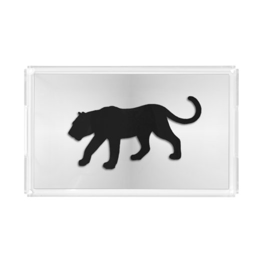 Black Panther on Silver Serving Tray