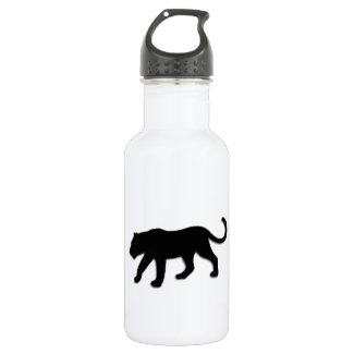 Black Panther on White 18oz Water Bottle