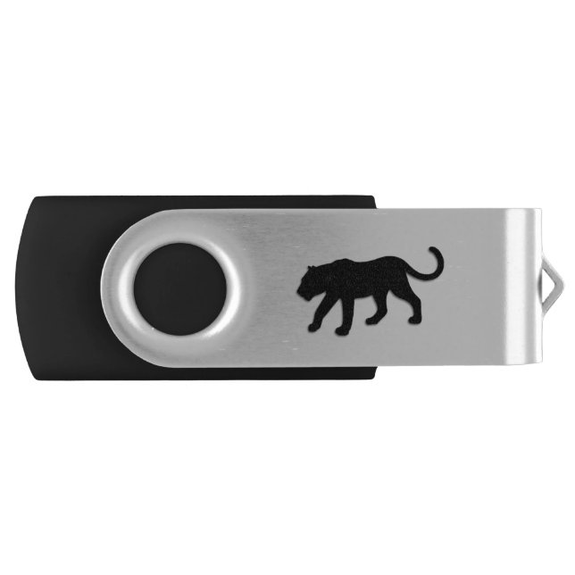 Black Panther on White Flash Drive (Front)