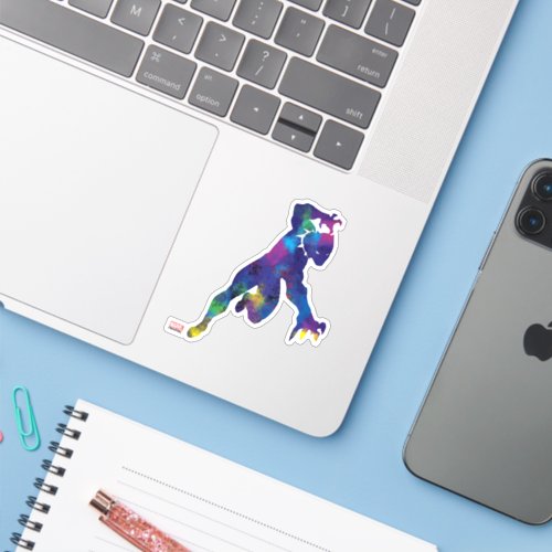 Black Panther Outline Watercolor Splatter Sticker