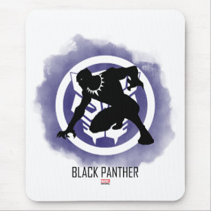 Black Panther Over Watercolor Icon Mouse Pad