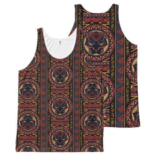 Black Panther  Panther Head Tribal Pattern All_Over_Print Tank Top