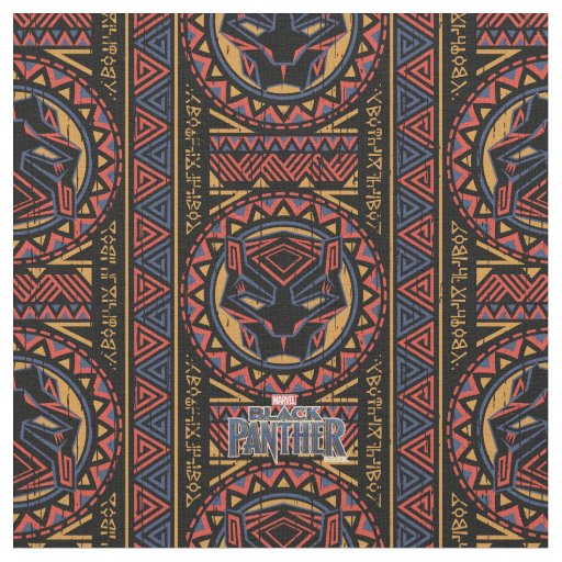 Black Panther | Panther Head Tribal Pattern Fabric ...