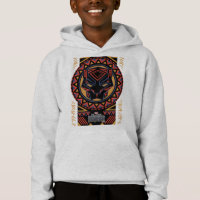 Black Panther | Panther Head Tribal Pattern Hoodie